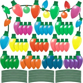 MORCART 80PCS Reflective Christmas Car Magnets Set - Xmas Decorations Bulb Lights Holiday Ornaments for Refrigerator Garage Fridge Mailbox Door Decor DIY
