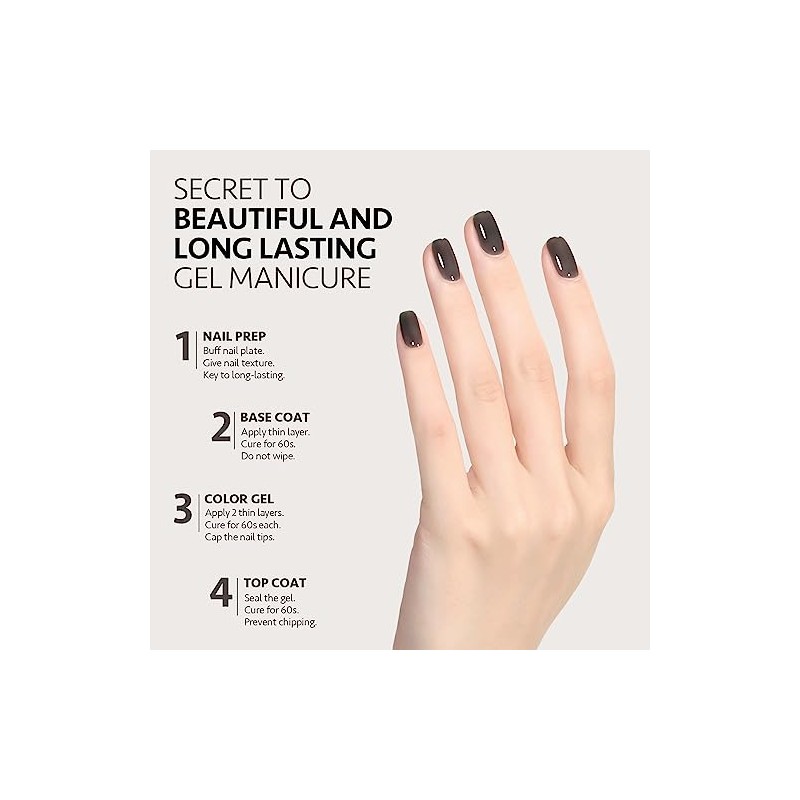 GAOY- Esmalte de uñas en gel Jelly Nude Black, 16