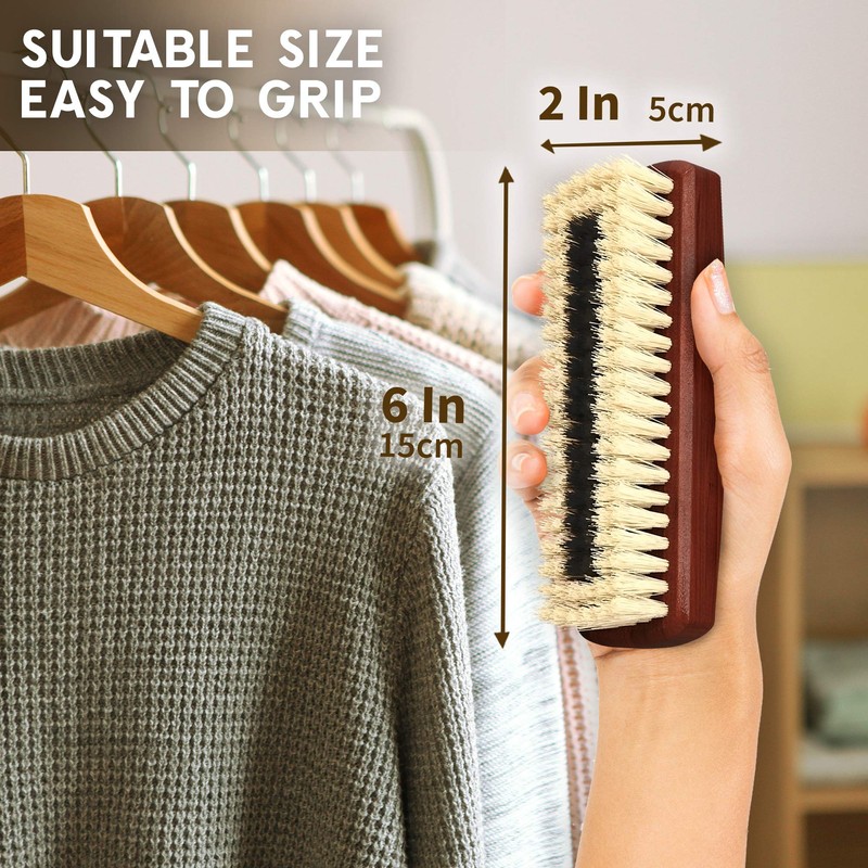 KONEX Dark Wood Lint Brush for Clothes, Cashmere, Handbags -