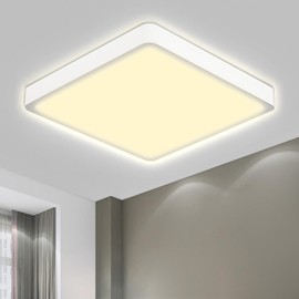 LQWELL® Ceiling Light LED Ceiling Light, IP44 Waterproof Bathroom Lamp Square Flat 24 W 3000 K 2500 LM Modern Simple Lamp Thin for Living Room Bathroom Bedroom Kitchen Balcony Cellar Office 300 x 25