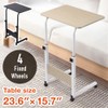 Japard TV Tray Slide Table with Wheels, Mobile Table for