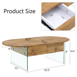 SVRCK Stylish Coffee Table with Double Drawers for Effortless Elegance, Simple Design, and Smart Storage Solutions, Living Spaces