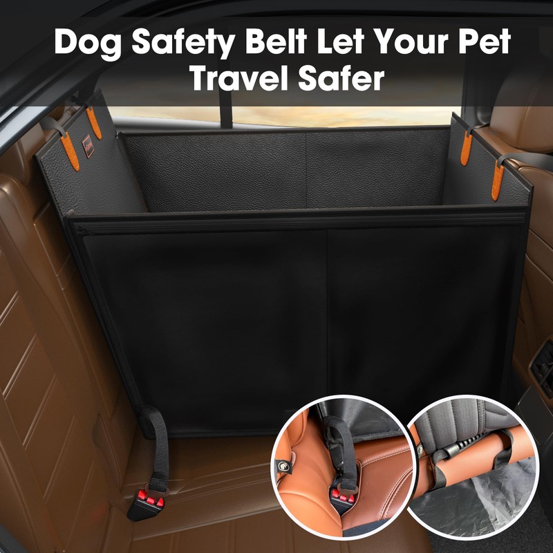FURTIME Large Dog Car Seat, Upgraded PU Leather Back Seat