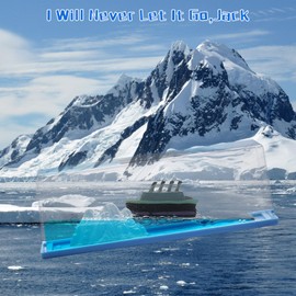 XEXBMNA Latest Model Unsinkable Titanic Wavey Boat Toy Model Desk Acrylic Paperweight Liquid Wave Decorations for Car Cruise Ship in a Bottle Box Toys (C)