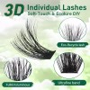 Kiyoulash 키요울래쉬 클러스터 3D 이펙트 속눈썹 280pcs 80D Curl 9-18MIX