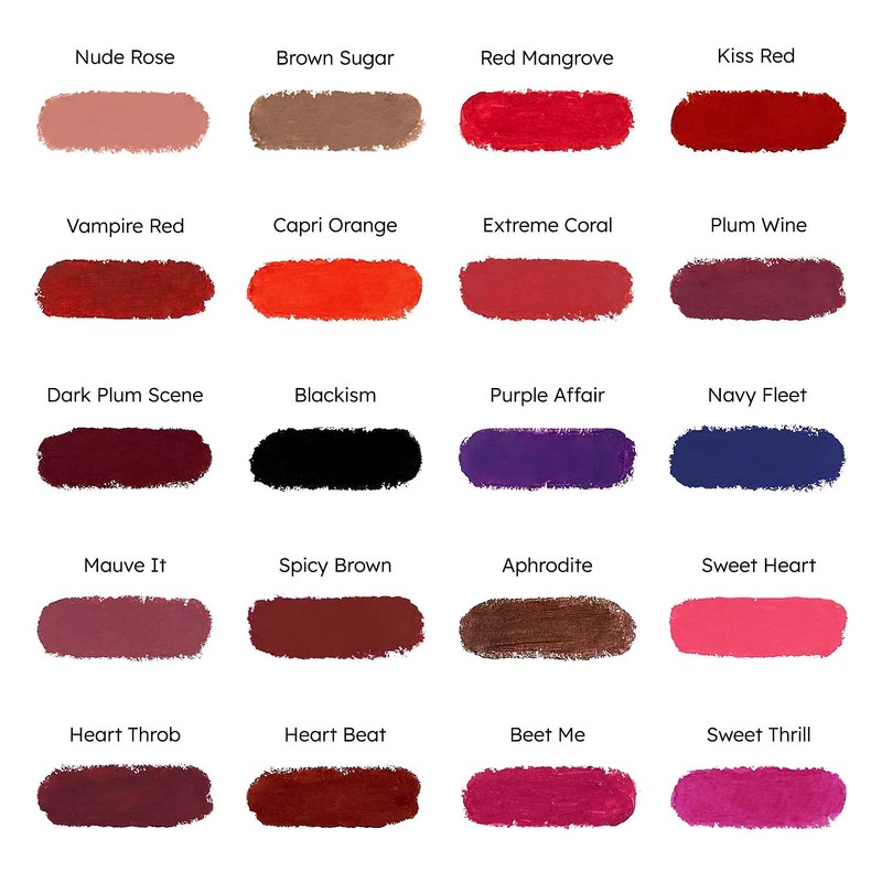 Ruby Kisses Lipstick, Matte Finish, Long-Lasting, Highly Pigmented, Smooth Apply,