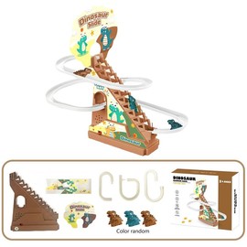Electric  Assembled Track Toy Christmas Track Climbing Stairs Car Roller Coaster Toy Stair Climbing Toy Suitable for Boys and Girls Gift:_Electric dinosaur tracks