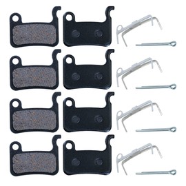 Selyse 4 Pairs Brake Pad Bicycle Disc Brake Pads Resin Half Metal Mountain Bike Disc Brake Pads & Spring for Shimano Deore XT XTR LX SLX Hone Alfine Saint