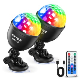 EYTSE Disco Ball Light for Party Rechargeable Sound Activated Night Light DJ Lighting with Remote Control, 7 Modes RGB Strobe Lamp for Home Parties, Birthday Stocking Stuffers for Kids (2-Pack)
