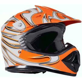 Typhoon Youth Kids Off Road Gear Combo Helmet Gloves and Goggles - Orange (Medium)