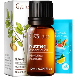 Gya Labs Nutmeg Essential Oil - 0.34 Fl Oz - for Hair, Skin, Diffuser, Aromatherapy & DIY Candle Making Scent