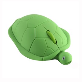 YOCUNKER Wireless Mouse 2.4Ghz Turtle Shape Cute Animal Design M Size Silent Click USB Optical Mouse Lightweight Cute Character Mouse for Kids Compatible with PC/Laptop/Computer/MacBook (Green)