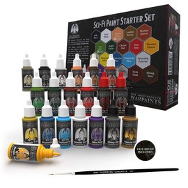 Grinning Gargoyle - Sci-Fi Miniature Paint Set - Paints for Miniatures - 20x Assorted 18ml Colours with a Paint Brush - Science Fiction Painting Starter Set - Warpaint Hobby Box for Aliens