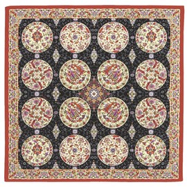 Yamamoto Hitoshouten Silk Road Shantung Furoshiki Kyutahiya Aka, 686-A, Made in Japan, Japanese Pattern, Inbound Souvenir