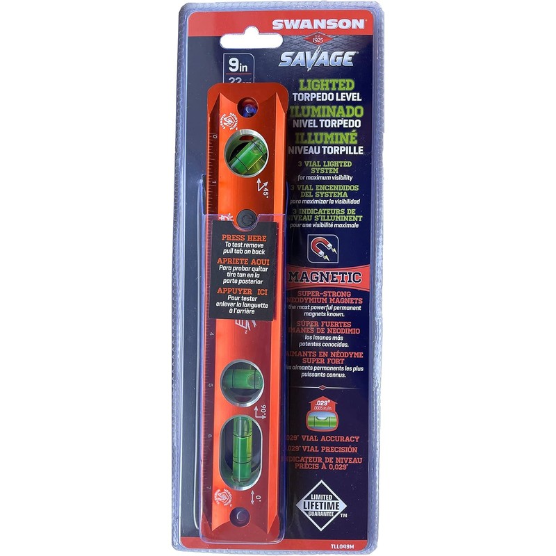 Swanson Tool Co TLL049M Savage Lightning Aluminum Torpedo Magnetic Illuminated