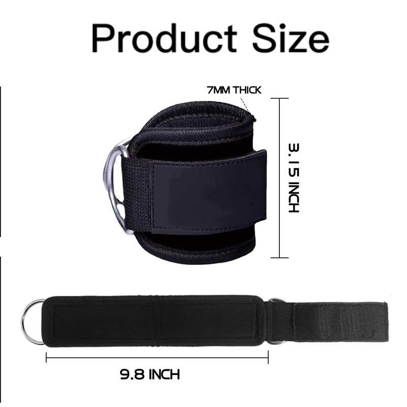 Ankle Straps for Cable Machine Kickbacks in Home & Gym(Pair),Neoprene