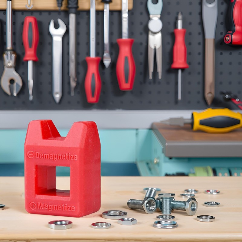 Red Lightweight Magnetizer Demagnetizer for Screwdriver Bits Tips Screw Driver