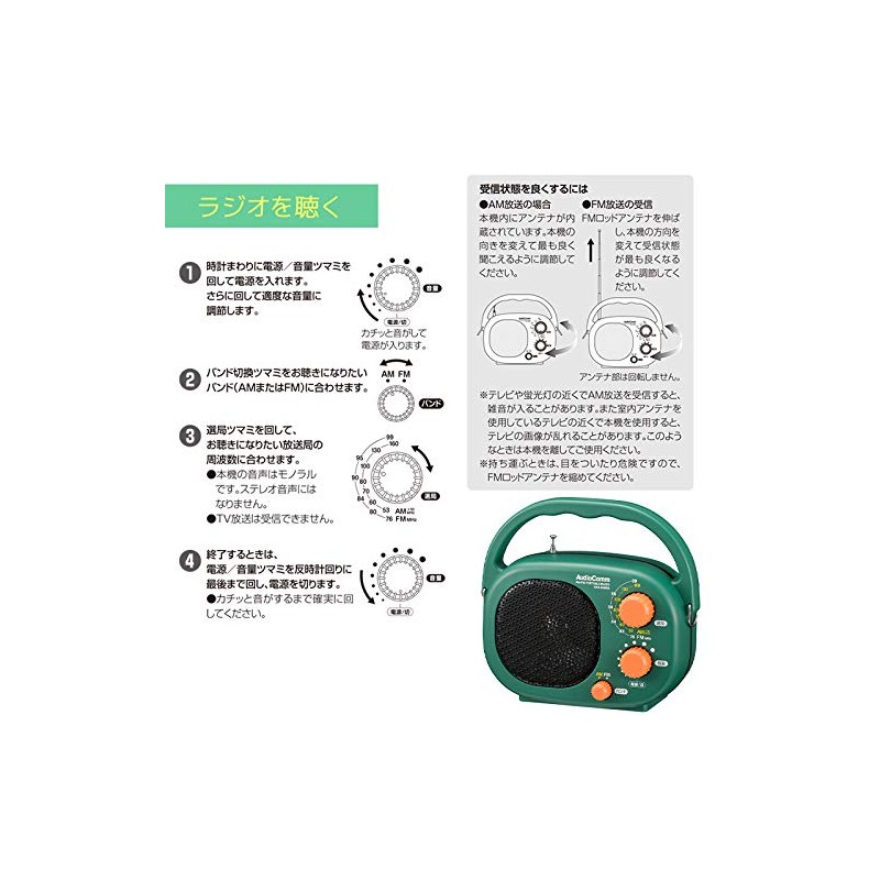 Ohm Electric AudioComm Toyosaku Radio PLUS_RAD-H390N 03-5632