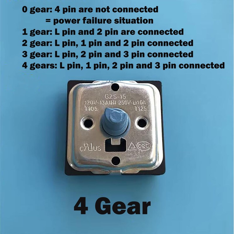 GZS-15 Rotary Switch 4 Position 3 Speed Rotary Electric Heater