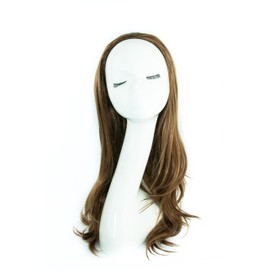 Bombshell Hair Extensions 3/4 Half Head Hair Piece 24 inches Heat Resistant Synthetic Long Flicky Wave Thick Wig (M12 MOUSEY BROWN)