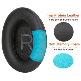almohadillas para orejas de repuesto para auriculares Bose QC45 para auriculares Bose QuietComfort 45 almohadillas para orejas de oído, color negro