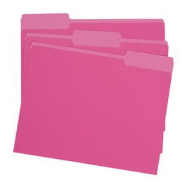 pmybupo Pink File Folders 8.5 x 11 Inch,1/3 Cut Tab File Folders Letter Size,School Business Office Folders for Document -18 Pack