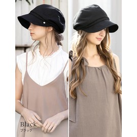 Loo&c Women's Hat, Large Size, Cool to Touch, Merrow, Full Light Blocking, UV Protection, Black