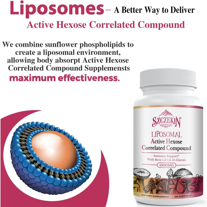 1500mg Liposomal Active Hexose Correlated Supplement,720 Soft Gels Beta-Glucans with