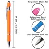 Oddmoal Ballpoint Pen with Stylus Tip, Soft Touch Click Metal