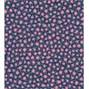 Printed Polycotton Craft Fabric Material - Pink Flowers ON Navy,