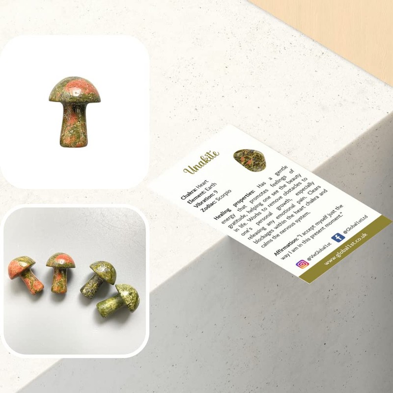 VIE Crystal Mushroom, 2cm, Unakite