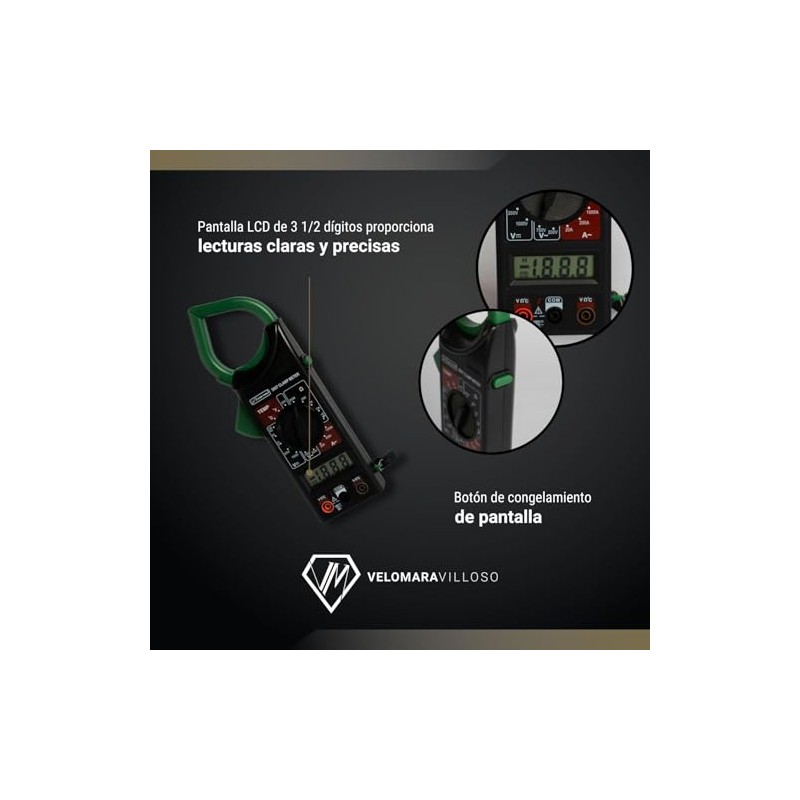 Multimetro Digital Profesional Medidor Corriente Gancho Lion Portatil Estuche Manual