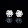 JewelryPalace Round Cut Moissanite Solitaire Stud Earrings Silver 925 Women's
