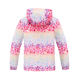 M2C Girls Waterproof Rain Jacket Floral Fleece Lined Lightweight Raincoat Stars 8-9