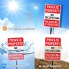 T&R Large Private Property No Trespassing Sign with 54" Stake,