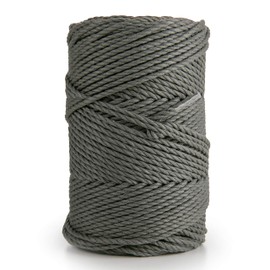 Dyed Macrame Cord 3mm x 147 yd Soft 3-ply Twisted Cotton Rope for Handmade Colored 135m Cotton Yarn String for Plant Hanger, Wall Art, Dream Catcher and DIY Projects (Dark Gray) – MB CORDAS