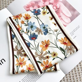 Silk Head Scarf for Hair Fashion Headwrap for Women Lightweight Neck Tie