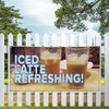 Vinyl Banner Multiple Sizes Iced Latte Refreshing! C Restaurant &