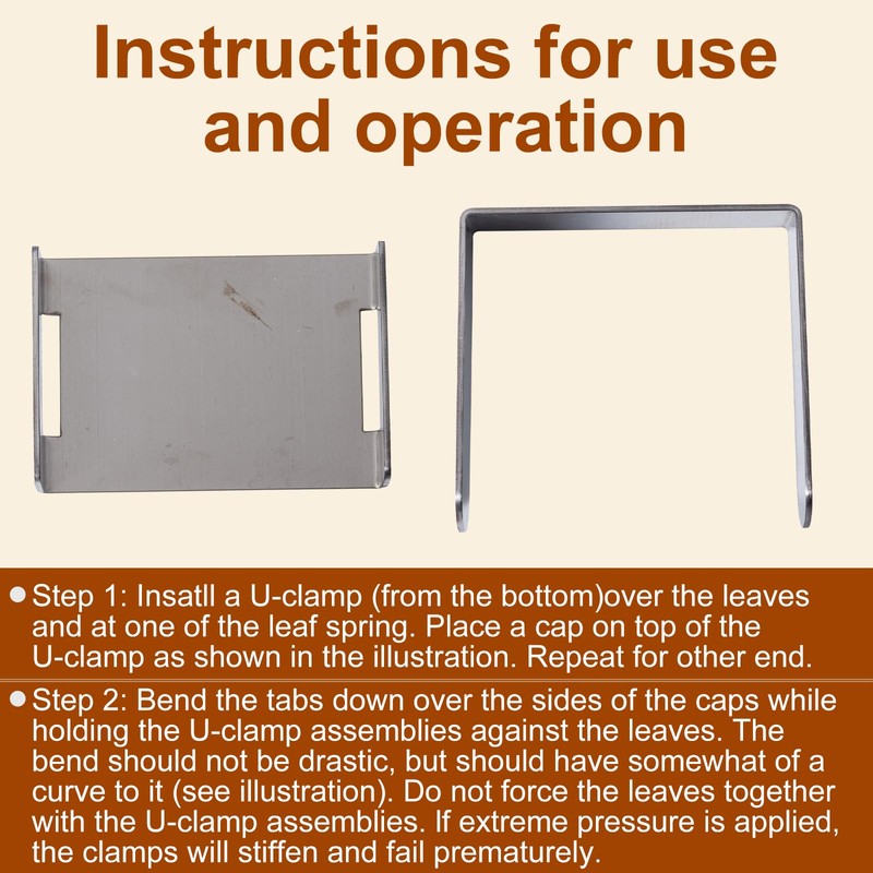 MYZHRE 4 Pcs Stainless Steel 2” Wide Leaf Spring Clamp