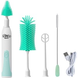 2024 New Arrival Electric Bottle Cleaning Brush, Baby Bottle Brush Cleaner Water Bottle Cleaning Kit, Nipple Brush Pacifier Cleaner Straw Cleaner Brush for Newborns,4 Packs Set - Color: Yellow