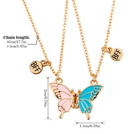 Yolev Friendship Necklace for 2 Girls Necklace Gift Matching Friendship Necklace Jewellery Long Distance Birthday Christmas Bridesmaid Gifts Girls Ladies Sisters, Metal, No Gemstone