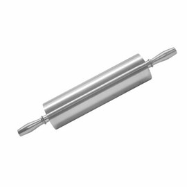 A-to-Z Supply ALRNP018 Rolling Pin, 18", 3-1/2" Dia. Barrel, Non-Stick Surface, Contoured Handles, Aluminum, Silver