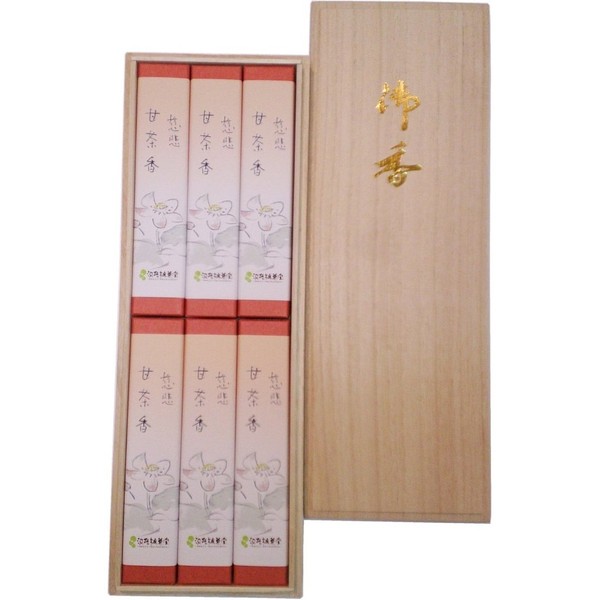 Awaji Baikaundo Incense Gift for Gift Compassion Sweet Tea Incense, 6 Boxes, Paulownia Box, Incense Rose #84
