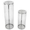 2PCS BBQ Net Tube Stainless Steel Barbecue Grill Basket Rolling