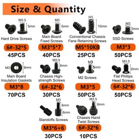 Nivithi Set of 400 PC Screws Set, PC Accessories, Computer Accessories, PC Screws, PC Components, PC Accessories, Laptop Screws, Standoffs, PC Repair Accessories for Motherboard, Fan, Hard Drives