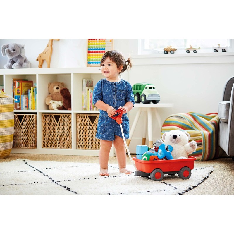 Green Toys Wagon, Orange - Pretend Play, Motor Skills, Kids