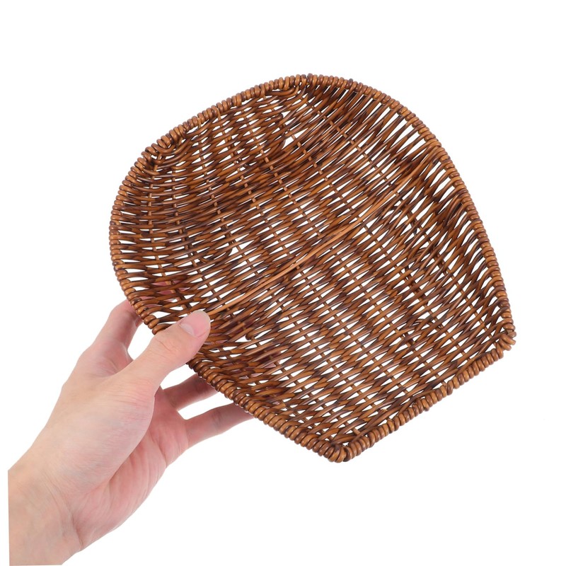 BIUDECO Handwoven Rattan Look Basket Multi-purpose Bread Fruit Basket Tabletop
