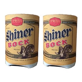 Spoetzl Brewery Shiner Bock Beer Can Kaddy Coolie Huggie Cooler Set of 2