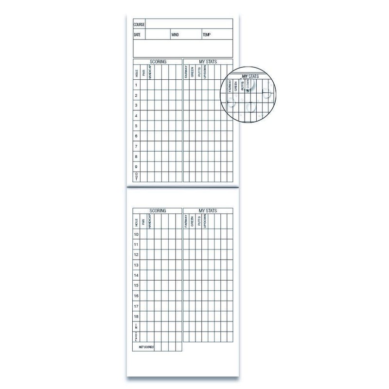 Golf Scorecard and Statistics Notebook-Weatherproof Paper-(2 Pack)-Fits Golf Covers-Made in