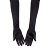 SAVITA Long Black Elbow Length Satin Gloves 21" Stretchy 1920s